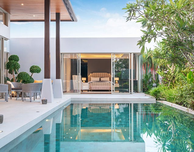 éclairage d’une piscine